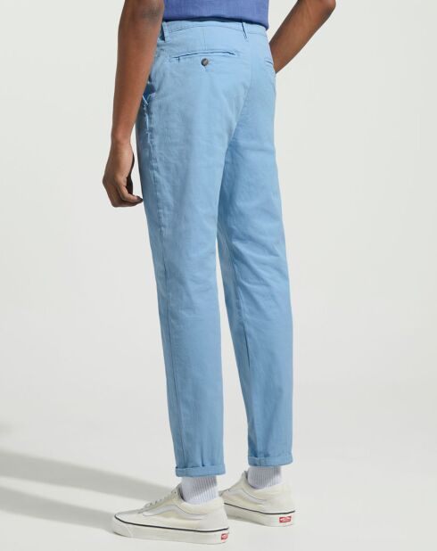 Pantalon en Coton Bio Pulight chino light bleu moyen