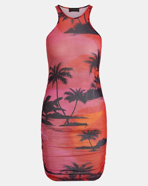 Mini abito Morgana rosa/nero