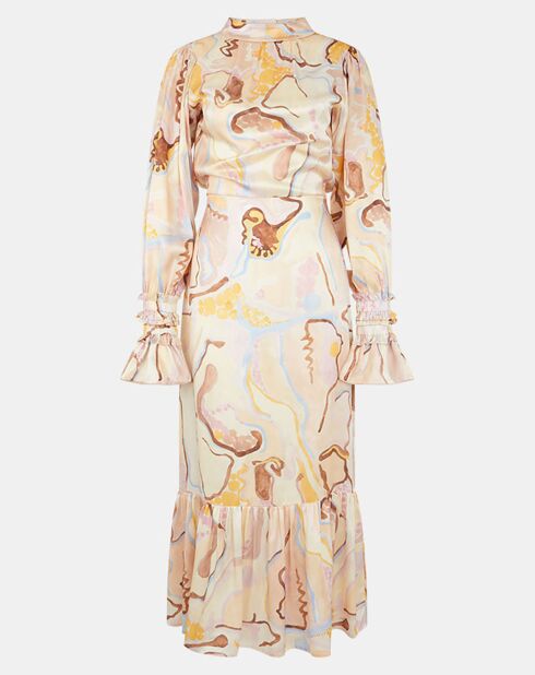 Robe 100% Soie Atu multicolore