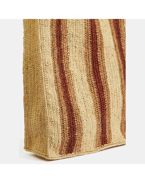 Sac cabas Airo rayé Tricolore marron/multicolore - 35x15x40 cm
