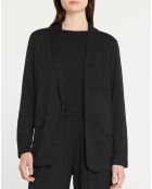 Veste en Lin mélangé poches plaquées noire