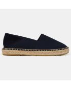 Espadrilles en Velours de Cuir bleu marine