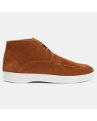 Derbies en Velours de Cuir mid camel