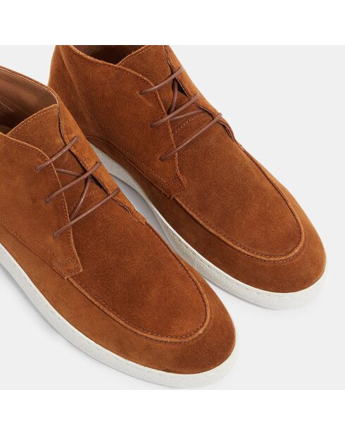 Derbies en Velours de Cuir mid camel