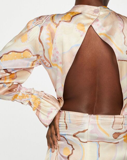 Robe 100% Soie Atu multicolore