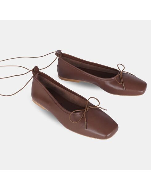 Ballerines en Cuir Sienna marron