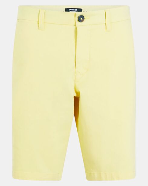 Bermuda en Coton Bio Pumuda basic jaune clair