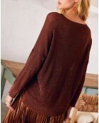 Pull fin lurex Gia marron