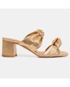 Mules à talon en Cuir dorées - Talon 5.5 cm