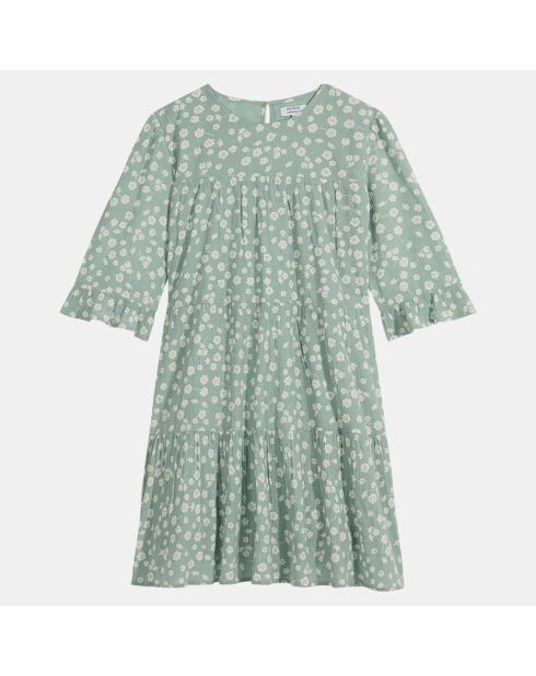 Robe Jalila à fleurs bleue
