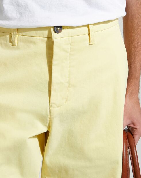 Bermuda en Coton Bio Pumuda basic jaune clair