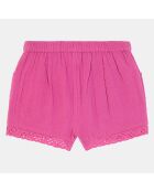 Short en Coton Bio Irina bis seersucker violet