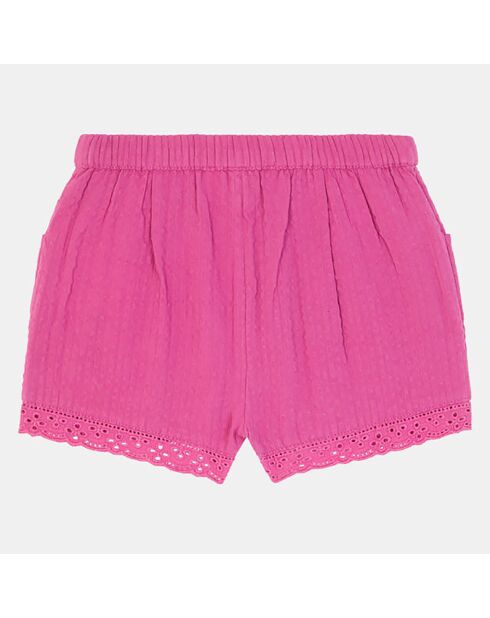 Short en Coton Bio Irina bis seersucker violet