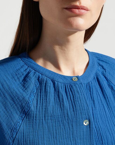 Robe-chemise midi Lao bleu vif