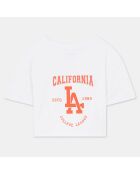 T-Shirt en Coton Bio Glamour mc print blanc