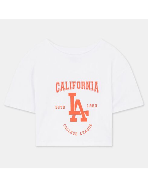 T-Shirt en Coton Bio Glamour mc print blanc