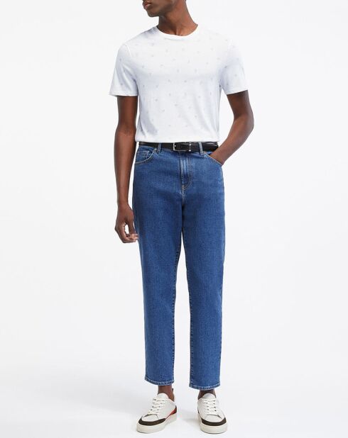 T-Shirt en Coton Bio Fishpri mc micro print écru