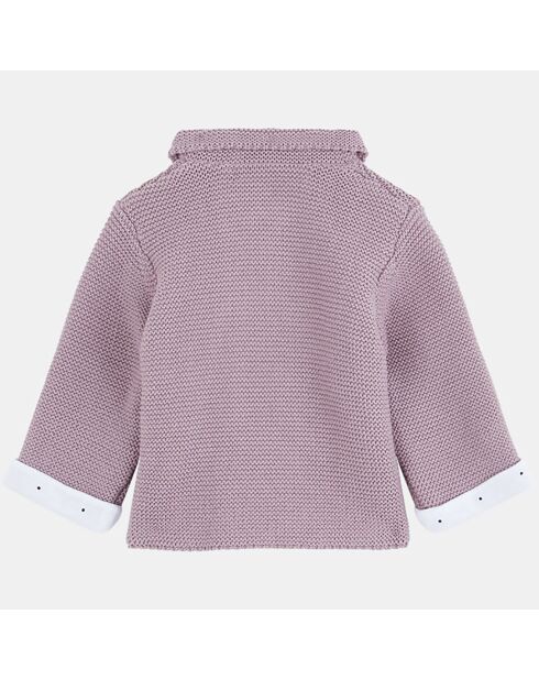 Cardigan Alban1 tricot violet