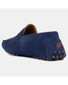 Mocassins en Velours de Cuir Lewis bleu foncé