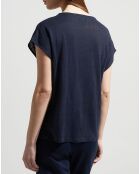 T-Shirt 100% Lin Rastrapi bleu marine