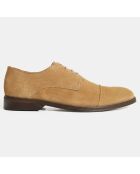 Derbies en Velours de Cuir beiges