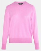 Pull 100% Cachemire Zabri col rond rose