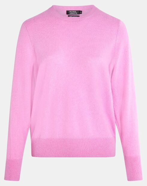 Pull 100% Cachemire Zabri col rond rose