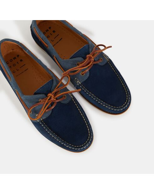 Chaussures bateau en Cuir bleu marine