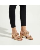 Mules à talon en Cuir dorées - Talon 5.5 cm