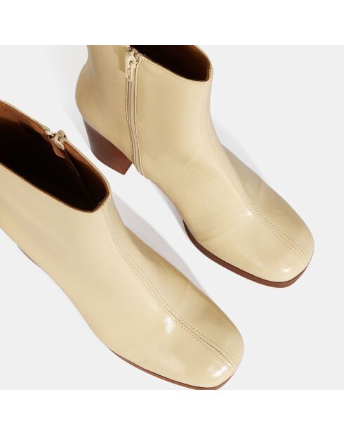 Bottines en Cuir blanches - Talon 8.5 cm