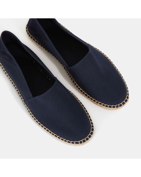 Espadrilles en Velours de Cuir bleu marine