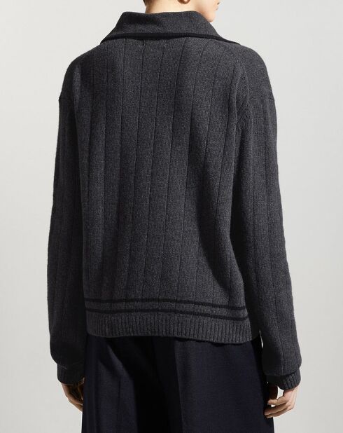 Maglione Adrien in misto lana grigio/nero