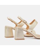 Sandales en Cuir platine - Talon 7 cm