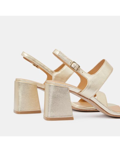 Sandales en Cuir platine - Talon 7 cm