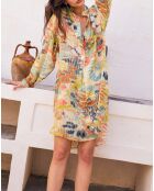 Robe 100% Soie Viviette imprimée multicolore