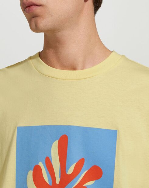 Camiseta con estampado Fishigraf de 1 cm amarillo claro