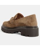 Mocassins en Cuir marron taupe