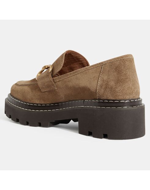 Mocassins en Cuir marron taupe