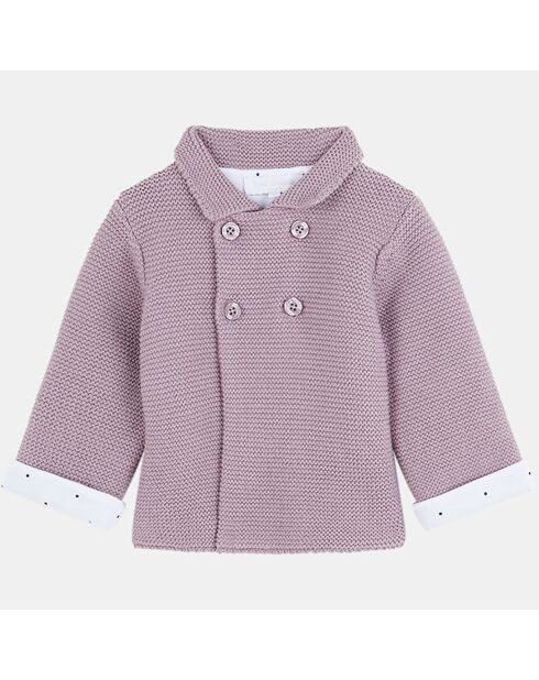 Cardigan Alban1 tricot violet