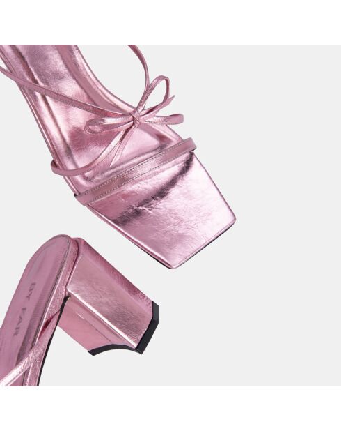 Mules in pelle di agnello giallo rosa - tacco 6 cm