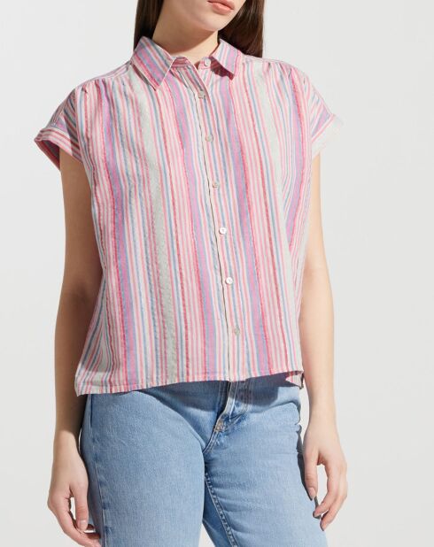 Chemise Levain rayée rose