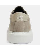 Baskets en Cuir & Velours de Cuir beige/gris