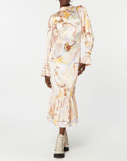 Robe 100% Soie Atu multicolore