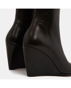Boots en Cuir Gaia noires - Talon 8,5 cm