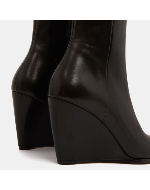 Boots en Cuir Gaia noires - Talon 8,5 cm