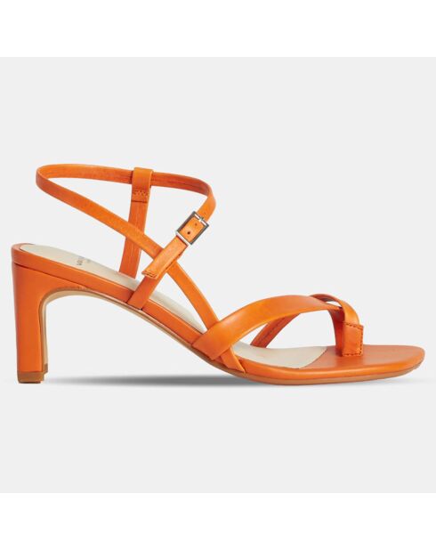 Sandali Luisa in pelle arancione - Tacco 7 cm