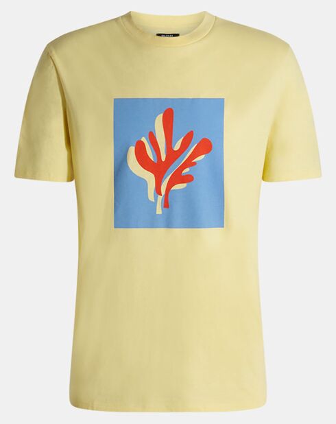 Camiseta con estampado Fishigraf de 1 cm amarillo claro