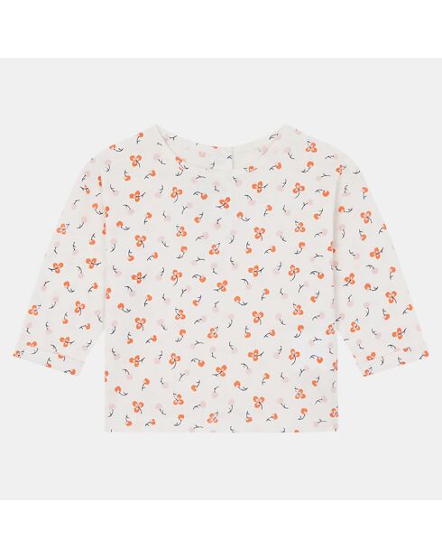 T-Shirt en Coton Bio Amouza ml print écru/rouge