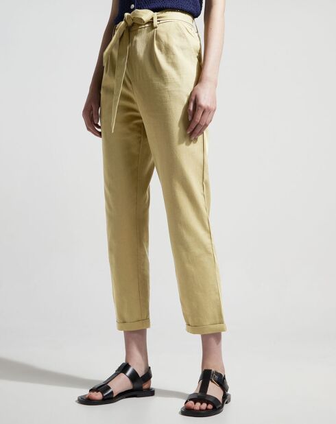 Pantalon droit chino Lupin kaki