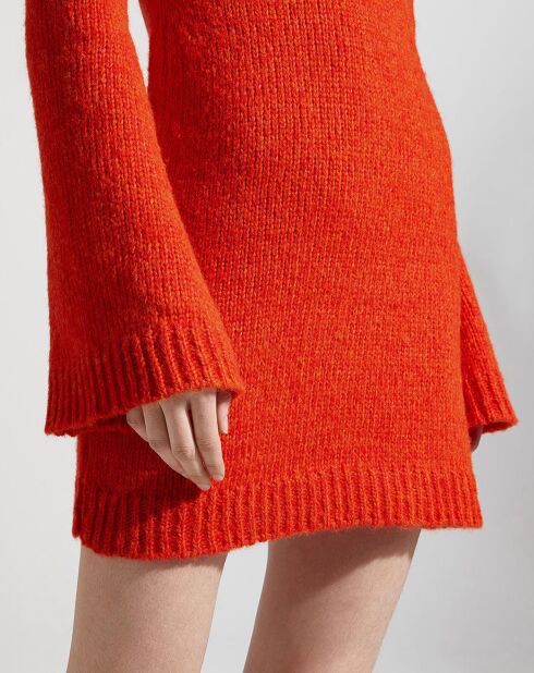 Dutuit orangefarbenes rückenfreies Kleid